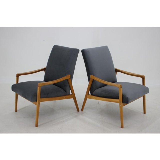 Wood Set of Beech Armchairs, Former Czechoslovakia, 1970s For Sale - Image 7 of 18