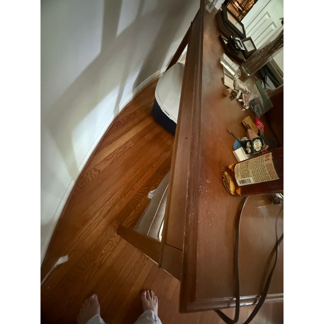 1950s Federal Style Jasper Co Oak Writing Desk For Sale - Image 9 of 9