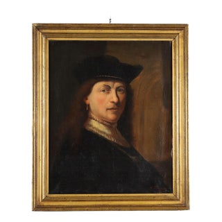 Rembrandt, Portrait Composition, Oil Painting on Canvas For Sale