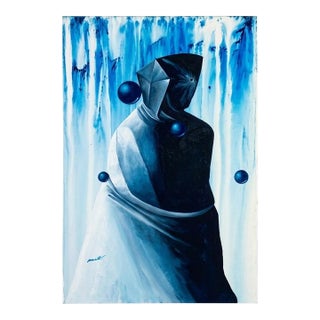 Signed Surreal Figural Painting on Canvas, Dated 01/24/09 For Sale