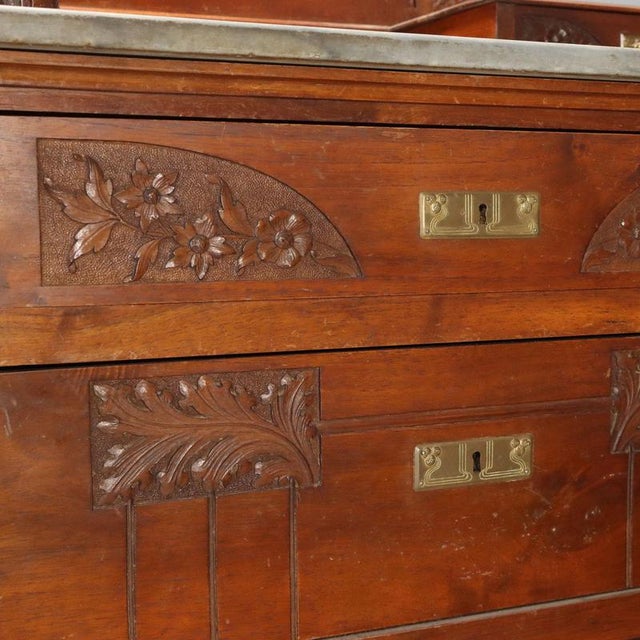 Wood Antique Art Nouveau Mahogany Chest of Drawers, Italy For Sale - Image 7 of 12