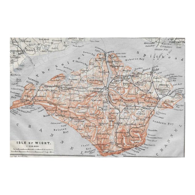 1910 Isle of Wight United Kingdom Map For Sale