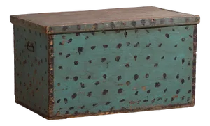 Vintage Mint Green Storage Trunk, 1920