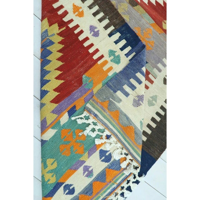 1960s Abstract Turkish Kilim - 43"x76" For Sale - Image 10 of 11