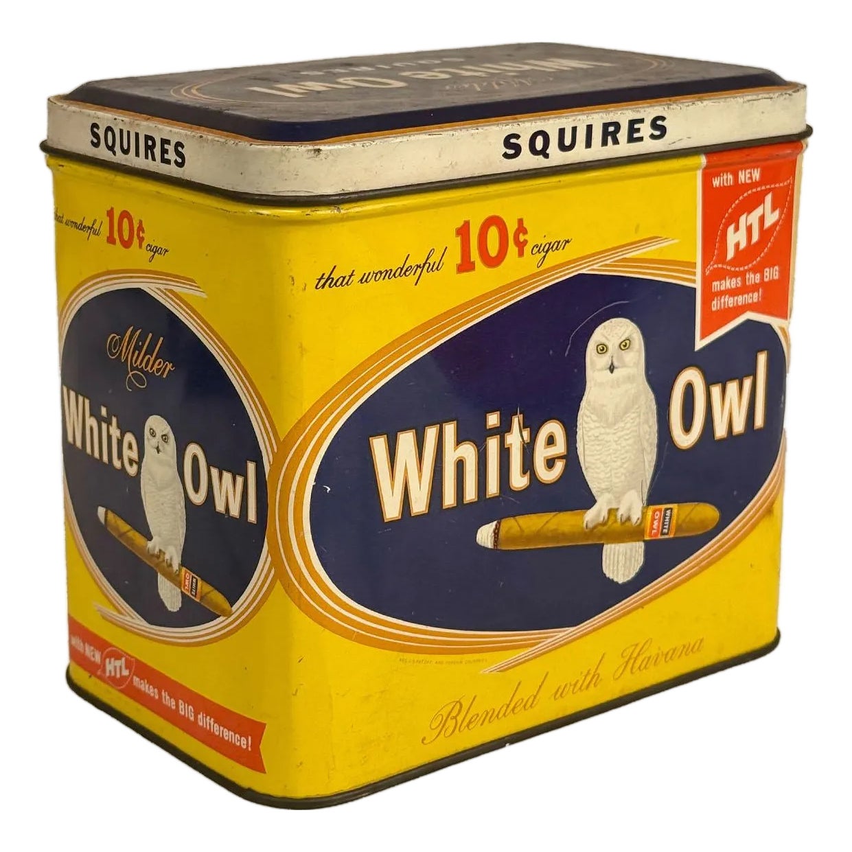Vintage Traditional Cigar Advertising White Owl Tobacco Tin