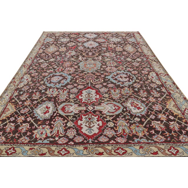 2010s Rug & Kilim’s Caucasian Tribal Style Rug in Brown With Polychrome Floral Pattern For Sale - Image 5 of 7