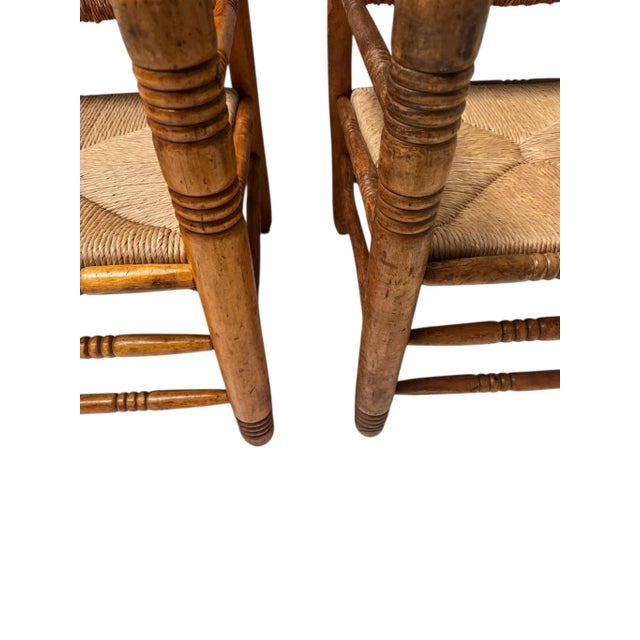 Brown Mid-Century Modern Armchairs in the style of Audoux-Minet, 1950s, Set of 2 For Sale - Image 8 of 15