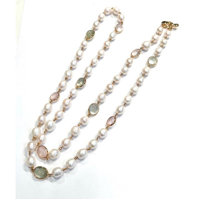 Bochic "Capri" Ruby & Lemon Quartz & Mix gems Necklace Set In 18K Gold & Silver For Sale - Image 9 of 12