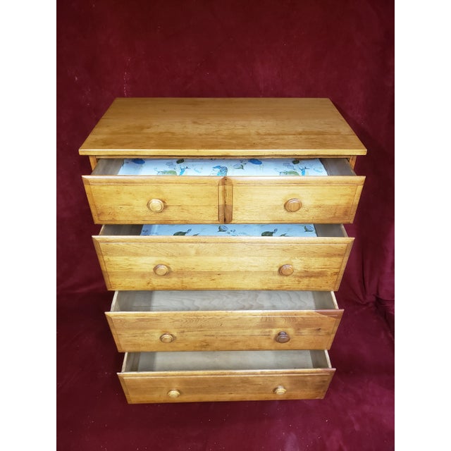 Early 21st Century 4 Drawer Oak Wood Chest of Drawers For Sale - Image 5 of 6