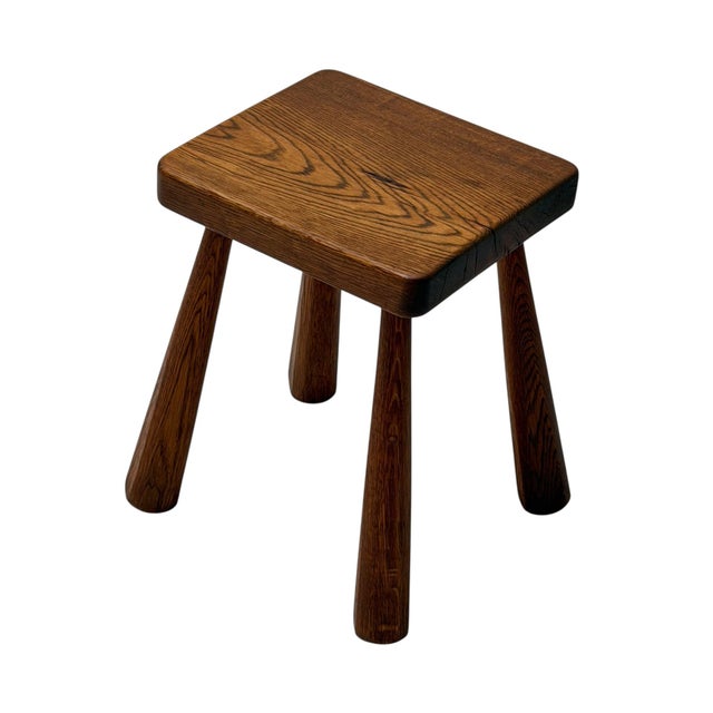 Brutalist Stool in Oak, Dutch Design, Mid-Century, 1960s For Sale - Image 11 of 11