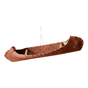 Vintage Birch Bark Canoe Model