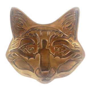 Vintage Brass Fox Dish For Sale