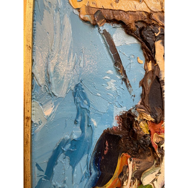 Vintage Colorful Private Beach House Painting For Sale - Image 11 of 13