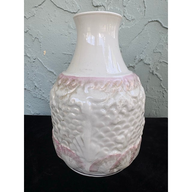 Coastal Vintage Belleek Ireland “Neptune” Porcelain Carafe – Pink Shell Relief Coastal Design For Sale - Image 3 of 9
