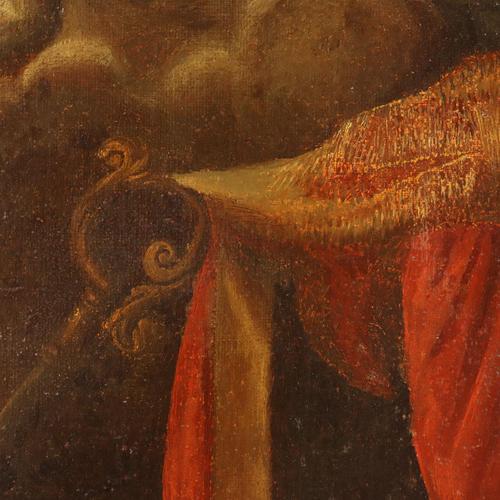 Holy Bishop Receiving Communion from Jesus, Oil on Canvas, Framed For Sale - Image 6 of 13