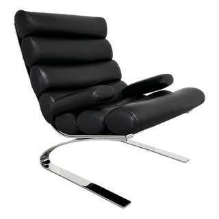 Black Leather Sinus Armchair by Reinhold Adolf for Cor, 2000s For Sale