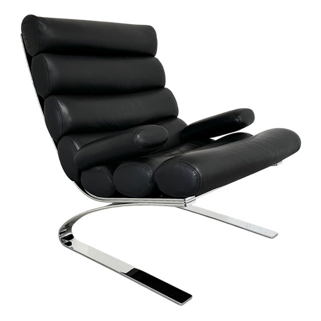 Black Leather Sinus Armchair by Reinhold Adolf for Cor, 2000s For Sale