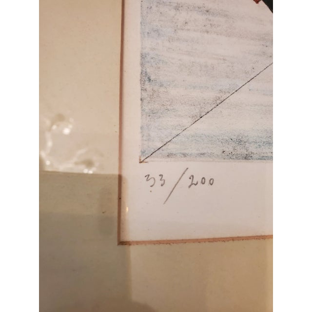 1950s Vintage Mid Century Modern Dancing Cardinals Balloon Lithograph, Framed For Sale - Image 9 of 11