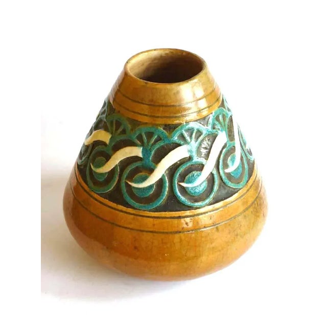 Gold Art Nouveau French Ceramic Vase by Edmond Lachenal, 1920s For Sale - Image 8 of 8
