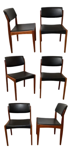 A Set of Six Danish Mid-Century Teak Chairs by Bramin