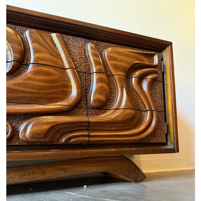 Rare MCM Pulaski Contour 70 Witco Tiki Style 1960s Credenza For Sale - Image 9 of 10