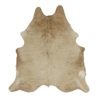 Rug & Kilim’s Contemporary Cowhide Rug in Warm Beige & Brown Accents For Sale