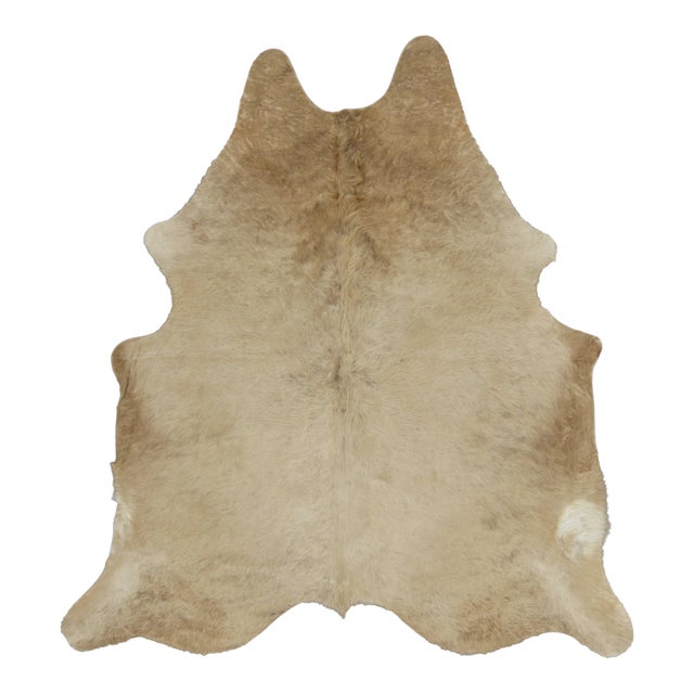 Rug & Kilim’s Contemporary Cowhide Rug in Warm Beige & Brown Accents For Sale
