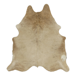 Rug & Kilim’s Contemporary Cowhide Rug in Warm Beige & Brown Accents