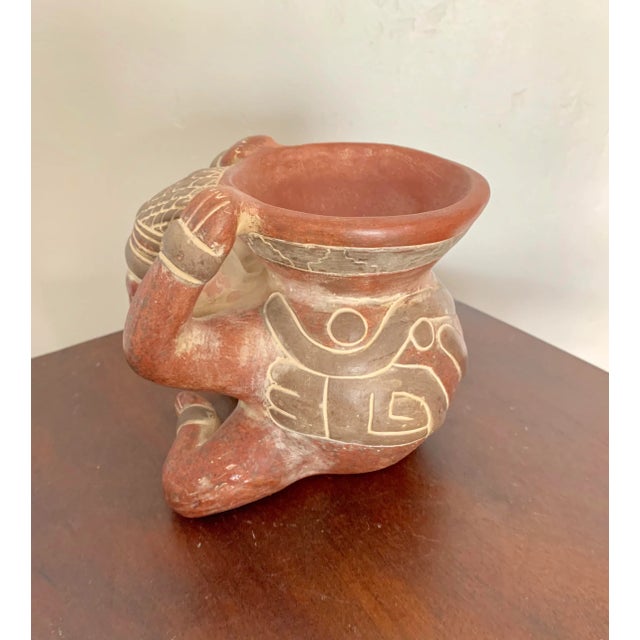 Figurative Vintage Central American Ceramic Figural Vase For Sale - Image 3 of 7