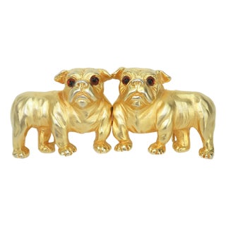 Mimi DI N Bulldog Gold Plated Dog Buckles, 1995 For Sale