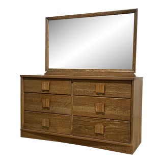 Cerused Oak Dresser Designed and Produced in the Usa, 1940s. For Sale