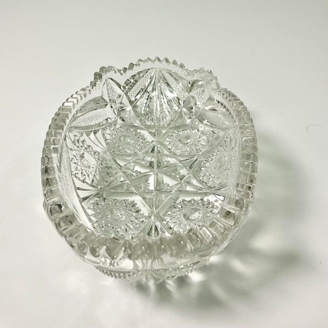 Late 19th Century Late 1800s Antique Boho Chic Hollywood Regency American Brilliant Cut Relish Serving Dish. For Sale - Image 5 of 11