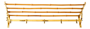 Wall-Mounted Coat Rack in Brass and Bamboo, 1950s