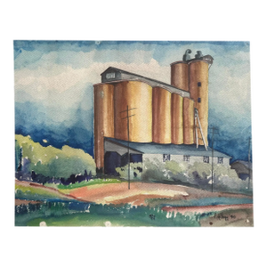 Phillip Newton Kellogg (1922-2009) Wpa Style Watercolor Painting