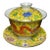 Vintage Chinese Yellow Ground Famille Rose Gaiwan Tea Set With Dragon Motif For Sale