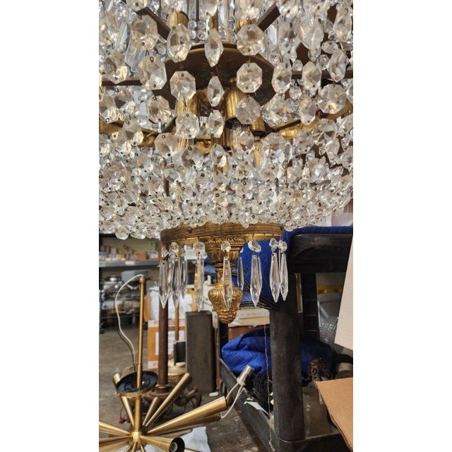 Metal Early 19th Century Crystal and Bronze Chandelier For Sale - Image 7 of 10