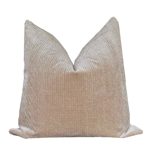 Thibaut Thibaut Brown and Ivory Geometric Fabric Pillows - A Pair For Sale - Image 4 of 4