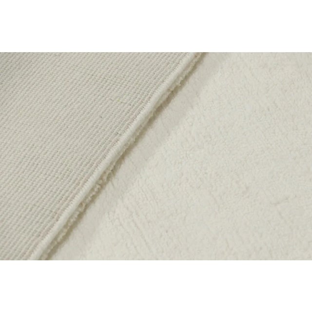 Textile Rug & Kilim’s Oversized Textural Rug in Simple, Solid Cream White Tones - 3x18 For Sale - Image 7 of 7