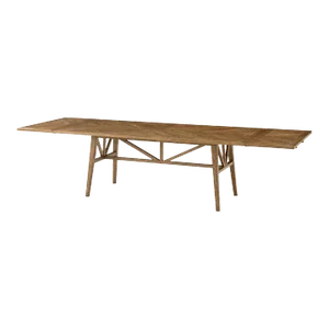 Oak Parquetry Extending Dining Table