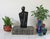Vintage postmodern style black ceramic male figure. Minor age wear.