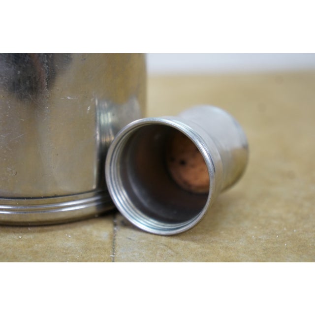 Vintage Art Deco Silverplate Whisky Cocktail Flask Bottle Glass Stopper 8" For Sale - Image 9 of 15