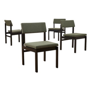 Chairs in Green Fabric by Willy Guhl for Dietiker, 1959, Set of 4 For Sale