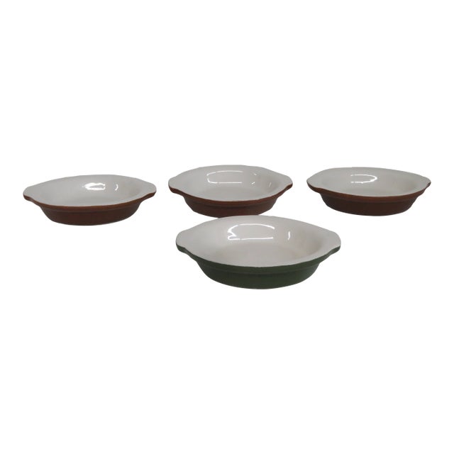Hall Pottery 512 Crock Bowl 4pc Set Mid Century Ceramic Casserole Dishes 4508b For Sale