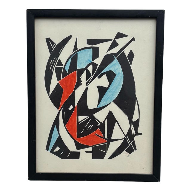 Wobbe Alkema, Composition, 1961, Linocut For Sale