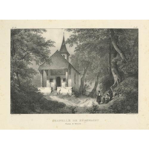 After Jules Louis Frédéric Villeneuve, Chapelle de Küsnacht, William Tell Scene, 1825, Lithograph For Sale - Image 9 of 9