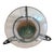 Spanish Revival Mexican Glass Vase With Black Scroll Metal Stand, Green Tinted Trumpet Vase, Spanish Revival Mediterranean Decor, 11 Inch For Sale - Image 3 of 11