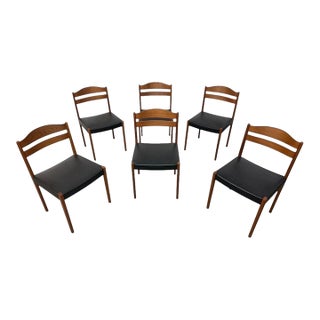Mid-Century Danish Modern Teak Dining Chairs - Set of 6 For Sale