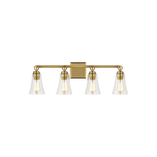 Sean Lavin by Visual Comfort Studio Monterro 4-Light Vanity, Burnished Brass For Sale In Greenville, SC - Image 6 of 6