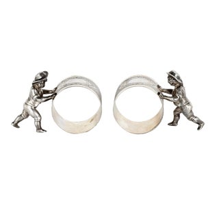 Pair of Wmf German Silver Plate Napkin Rings For Sale