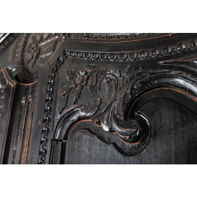 19th Century French Ebonised Two-Piece Buffet For Sale - Image 12 of 15